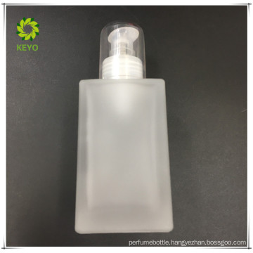 120ml new products cosmetic container square clear glass bottle with pump cap